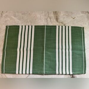 Serena & Lily green/taupe/white stripe 12x21 pillow NWT